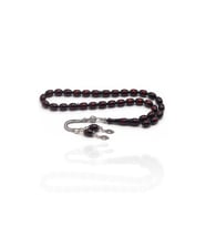 Bordo Sürmeli Fırınlanmış Arpa Kesim Sıkma Kehribar Tesbih 201023158