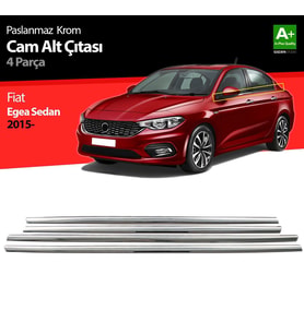 Fiat Egea Uyumlu Sedan Krom Cam Çıtası 4 Parça. 2015 Üzeri