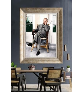 Gümüş Çerçeveli Atatürk Tablo za482