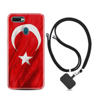 Oppo A5S A15 A16 A54 A55 A73 A74 Kılıf Boyun Askılı Silikon Şanlı Türk Bayrağı 4 1401