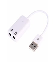 KABLOLU SES KARTI USB SES KARTI USB SES ÇEVİRİCİ (Krem)