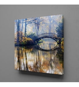AĞAÇLAR ARASINDAKİ KÖPRÜ KANVAS TABLO 140x140cm