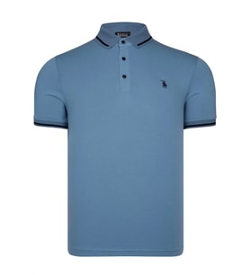 T8586 DEWBERRY ERKEK POLO YAKA T-SHIRT-INDIGO (İndigo)