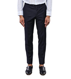 Slim Fit Düz Lacivert Erkek Kumaş Pantolon - Wessi