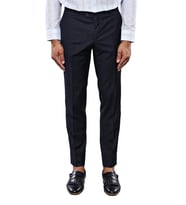 Slim Fit Düz Lacivert Erkek Kumaş Pantolon - Wessi