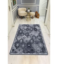 Parlak Kadife Kumaş VINTAGE Dijital Baskı Dot Kaymaz Tabanlı Halı H1064