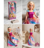 Renkli Elbiseli Sarı Saçlı Bebek 30 Cm Model Oyuncak Bebek Model Bebek