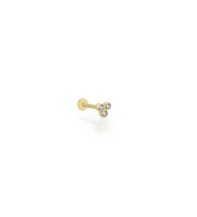 14 Ayar Altın Taşlı Lombra Tragus Küpe