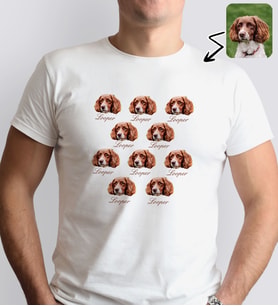 BK Gift Kişiye Özel Evcil Hayvan Tasarımlı Erkek Beyaz Tişört-10, Sevgiliye Hediye, Arkadaşa Hediye, Trend T-Shirt