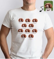 BK Gift Kişiye Özel Evcil Hayvan Tasarımlı Erkek Beyaz Tişört-10, Sevgiliye Hediye, Arkadaşa Hediye, Trend T-Shirt