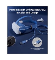 5 M Usb-C Vr Kablo – Quest2/quest Pro/pico 4 Uyumlu Yüksek Hızlı Bağlantı Kablosu MAVİ