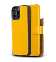 Bouletta Apple iPhone 13 Pro Max Uyumlu Deri Cüzdanlı Kılıf F10 Hardal