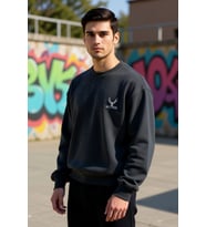 Erkek Bisiklet Yaka Düşük Kol Uzun Kol Sweatshirt Fonksiyonel Dayanıklı Kaliteli Konforlu Şık