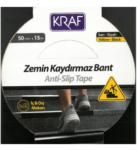 KRAF 2585 KAYDIRMAZ BANT 50mm X 15m SARI SİYAH