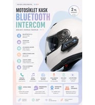 20 Saat Konuşma Süreli Motosiklet Kask Bluetooth Kulaklık