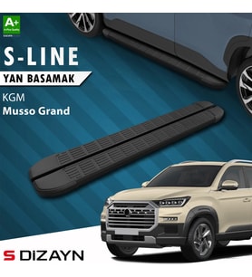 S-Dizayn KGM Musso Grand S-Line Siyah Yan Basamak 213 Cm 2026 Üzeri A+ Kalite