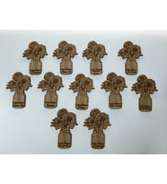 Ahşap İsme Özel Çiçek Buketi Magnet(10 adet)