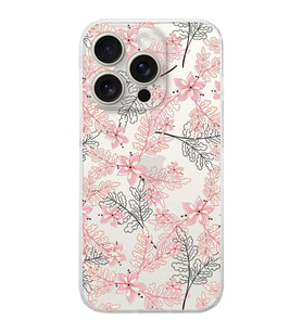 PrintiFy Apple iPhone 15 Pro Max Uyumlu Kamera Korumalı Floral Kırmızı Tasarımlı Şeffaf Kılıf