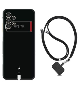 Samsung Galaxy M14 Kılıf Resimli Boyun Askılı İpli Desenli Silikon My Love 1402