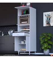Eliusta Duru 56 cm Derinlik Fırın ve Mikrodalga Uyumlu Kapaklı Çok Amaçlı Mutfak Kiler Dolabı 60x195x56 cm