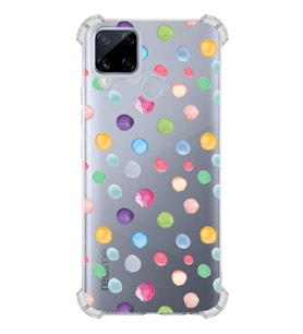 PrintiFy Oppo Realme C15 Uyumlu Water Color 6 Baskılı Şeffaf Köşe Korumalı Antişok Kılıf