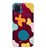 Samsung Galaxy M31 Kapak Geometrik Şekiller Tasarımlı Şeffaf Silikon Kılıf