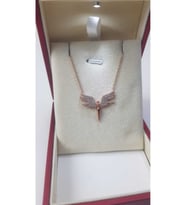 Gümüş Kolye - Kadın Mikail Meleği 925 Ayar Gümüş Roze Renk Yeşil Ve Beyaz Renk Seçeneği Kolye