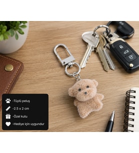Sevimli Peluş Ayıcık Charm Anahtarlık Hediye Aksesuar Çanta ve Anahtar Süsü