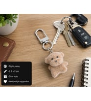Sevimli Peluş Ayıcık Charm Anahtarlık Hediye Aksesuar Çanta ve Anahtar Süsü