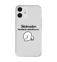 Iphone 12 Uyumlu Yıkılmadım Tasarımlı Şeffaf Telefon Kılıfı