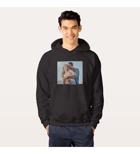 Fotoğraf Baskılı Siyah Sweatshirt
