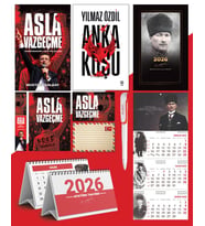 Asla Vazgeçme - Ayraç - Kartpostal - Poster - Anka Kuşu -  2026 Ajanda Komutan - Gazi Duvar Takvimi - Masa Takvimi