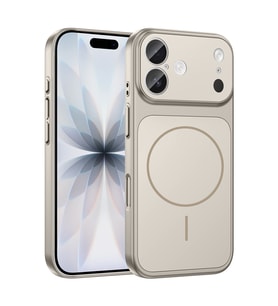 Apple iPhone 17 Uyumlu Kılıf Zore M-Safe Şarj Özellikli Kamera Korumalı Formen Kapak (Gri)