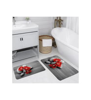 Rovigo Home Dijital Baskılı 2'li Banyo paspas Takımı RVG5024 (Gri)