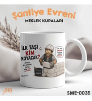 Gazbeton Ustasına Özel Komik Kupa – İlk Taşı Kim Koyacak Baskılı Seramik Kupa