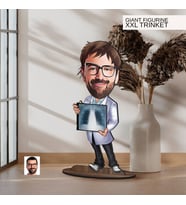 BK Gift Kişiye Özel Doktor Karikatürlü Büyük Boy Ahşap Biblo-10  Arkadaşa Hediye , Sevgiliye Hediye, Kişiye Özel Biblolar