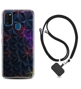 Samsung M21 M22 M23 M30 M31S M32 Kılıf Boyun Askılı Silikon Renkli Prizmalar 1783