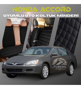Honda Accord Siyah Renk Tay Tüyü Cepli & Terletmez Sırtlı Oto Koltuk Minder Seti - Koltuk Koruma Kılıfı (ÖN & ARKA TAM SET)