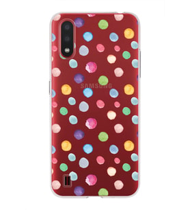 PrintiFy Samsung Galaxy A01 ile Uyumlu 1mm Slim Fit Water Color 6 Baskılı Şeffaf  Kılıf