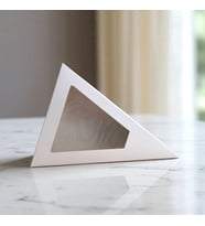 Hediye Kutusu ( 10 Adet ) Romantik Üçgen Box Beyaz ( 24x31x8 Cm )