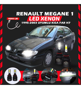 Renault Megane 1 1995-2003 Kısa Far Uyumlu Şimşek Etkili Led Xenon Light Series H7