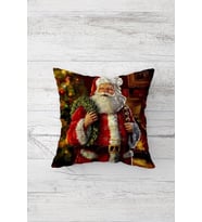 Noel Baba Yılbaşı Temalı Çift Tarafı Baskı Gizli Fermuar Yastık Kılıfı Kırlent Koltuk Yastık Kılıfı (Kırmızı-Yeşil)