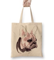 Pug Köpek Fransız Bulldog Bez Çanta Uzun Saplı