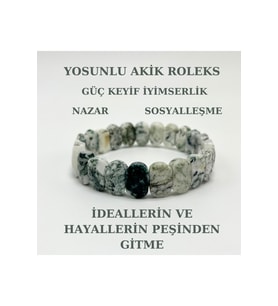 Yosunlu Akik Doğal Taş Roleks Bileklik