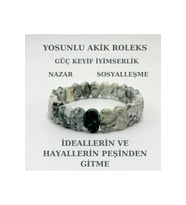 Yosunlu Akik Doğal Taş Roleks Bileklik