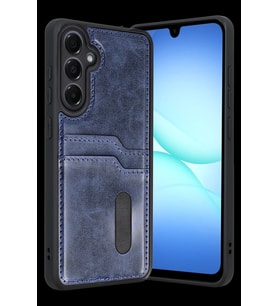 Pilelistore   Samsung Galaxy A17 5G Sara Kartvizitli Deri Kılıf - Lacivert