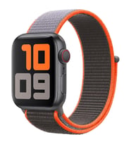 Apple Watch 44/45/46/49mm Kordon Hasır Band 2/3/4/5/6/se/7/8/9/10/11/ultra (Gri - Turuncu)