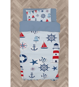MEKTA HOME BEBEK VE ÇOCUK ODASI Denizci Motif Desenli Nevresim Takımı