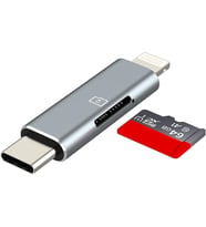 C yıldırım mikro SD kart okuyucu (2in1) iPhone16 15 14 Pro Apple adaptörü için dijital kamera TF bellek fotoğraf depolama transferi iPad için uyumlu Samsung C tipi kompakt aksesuarlar Android