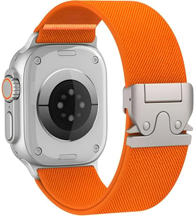 Apple Watch ile Uyumlu Elastik Spor Bileklik 49mm 46mm 45mm 44mm 42mm için Ayarlanabilir Paraşüt Tokalı Naylon Kumaş Kordon Kayış